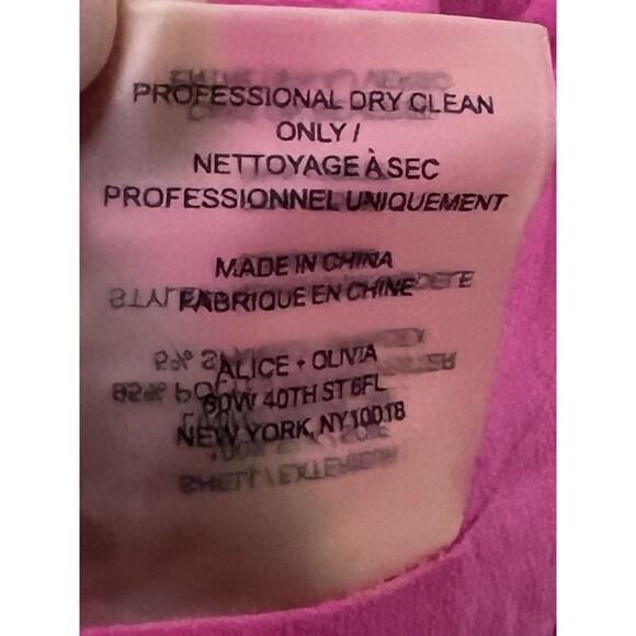 Alice + Olivia‎ Pink Bubble Hem Blouse Faux Wrap Silk Top Women Small - Picture 10 of 11